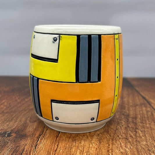 8oz Cup (Yellow, Apricot and Gray)