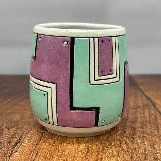 8oz Cup (Aqua and Purple)